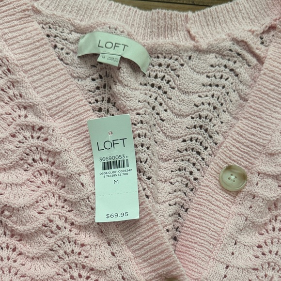 NEW LOFT Light Pink Cardigan - Picture 2 of 2